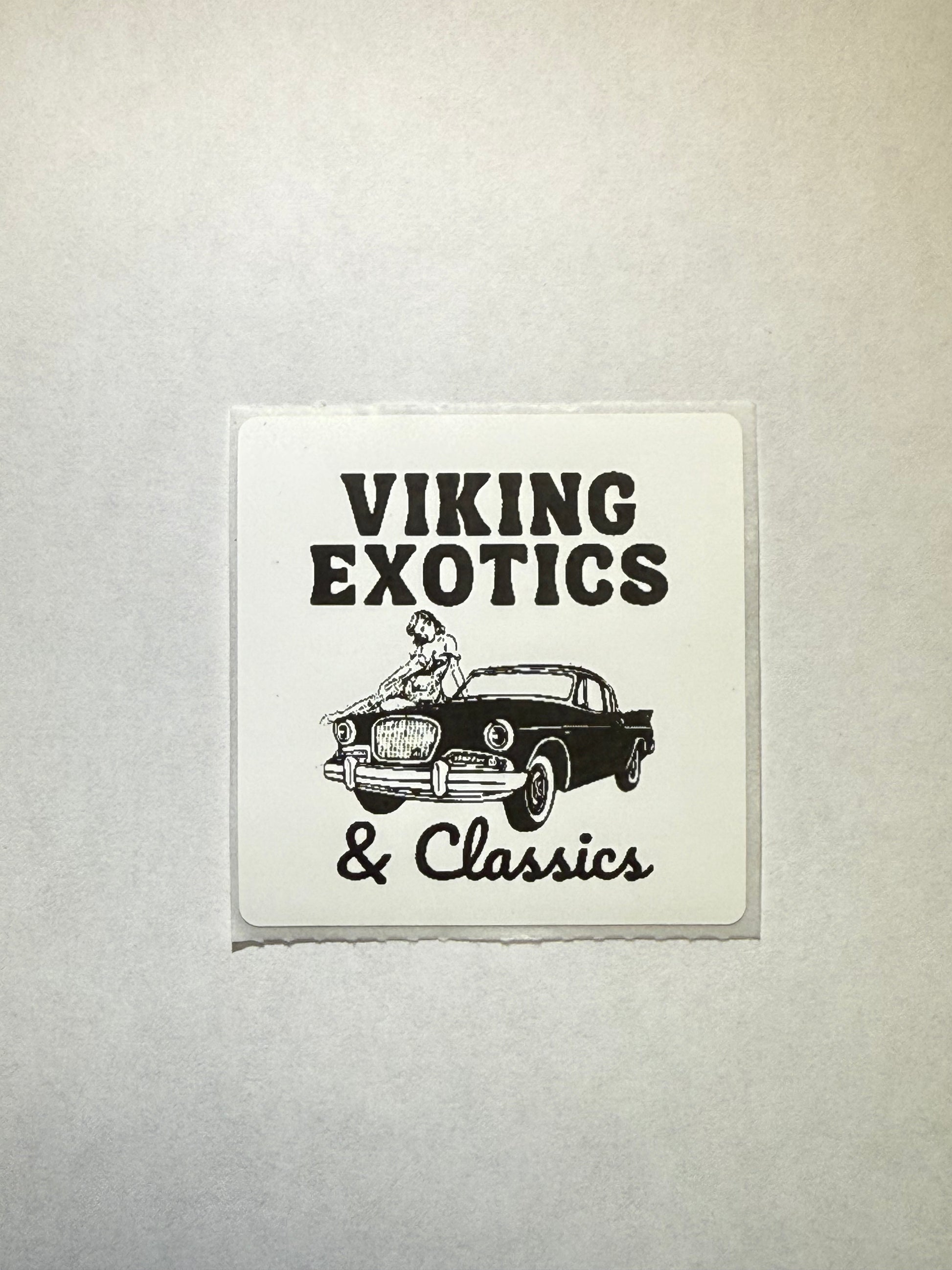 VEC white square pin up girl sticker