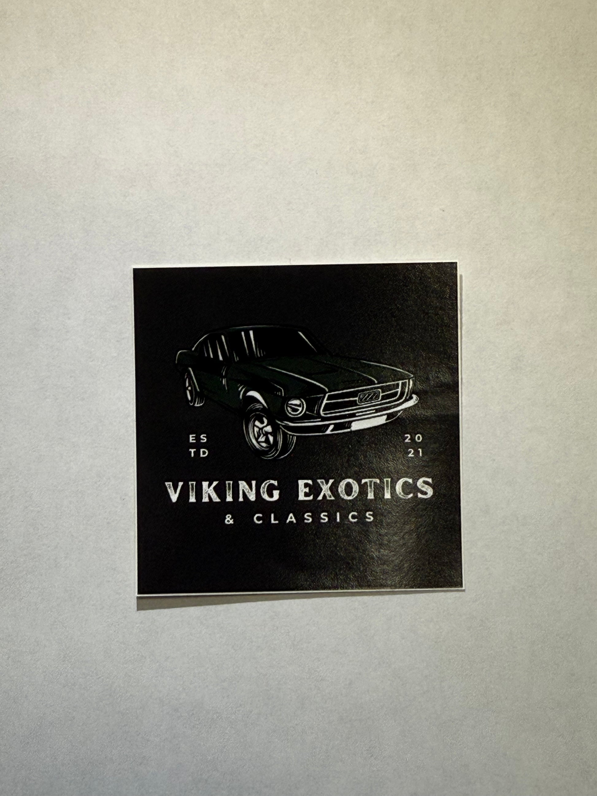 Green mustang black square sticker