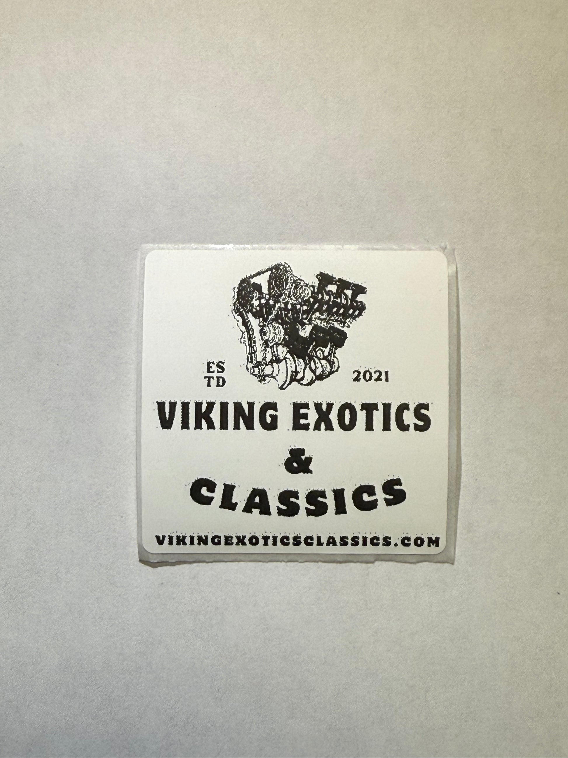 VEC motor white square sticker