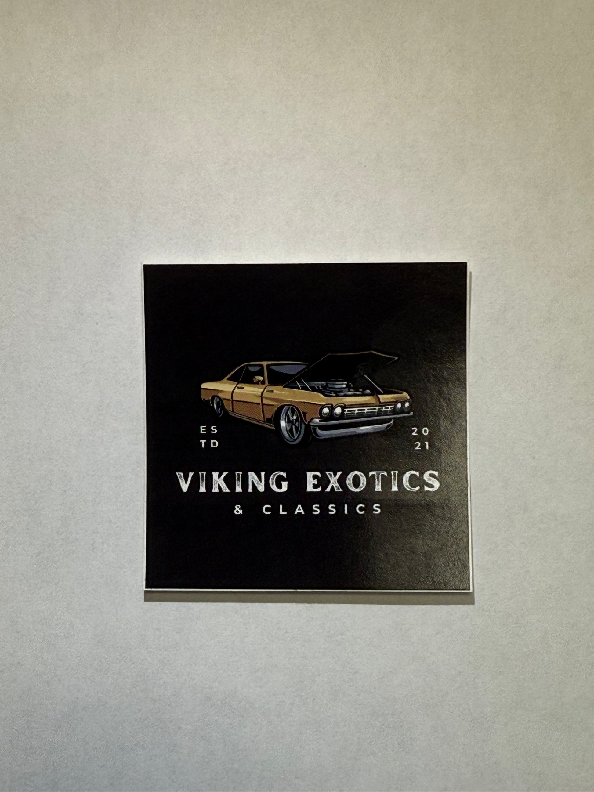 Brown classic VEC black square sticker