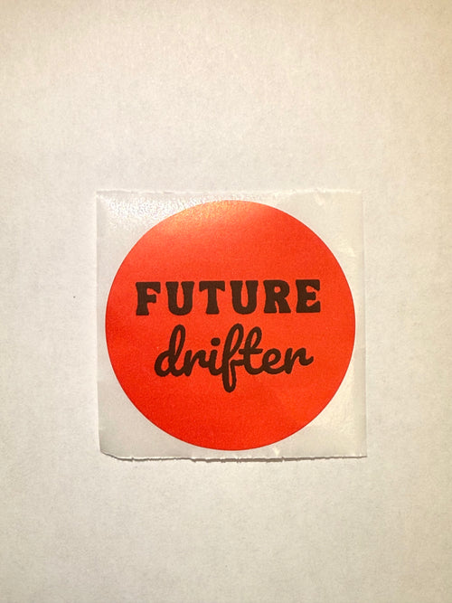 "Future drifter" round red sticker